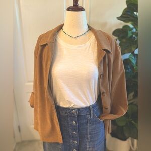Tan Faux Suede Jacket 🧥💕 in Women’s Size XL